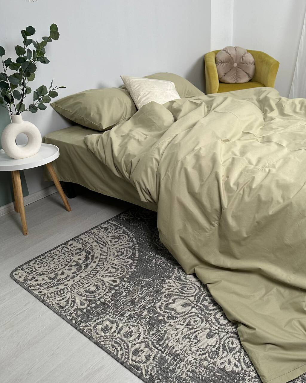Premium Ranforce Cotton Bedding Set – Sage Calm