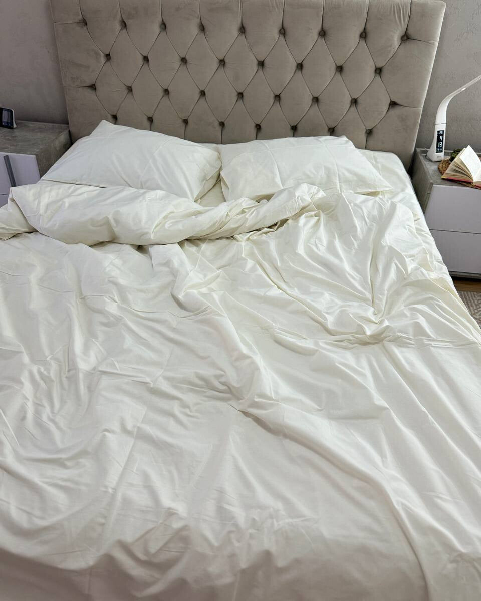 Premium Ranforce Cotton Bedding Set – Soft Ivory