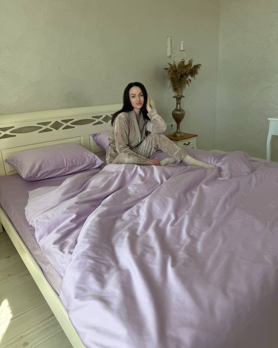 Luxury Cotton Sateen Bedding Set – Lavender Dream