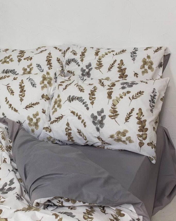 Premium Ranforce Cotton Bedding Set – Woodland Mist