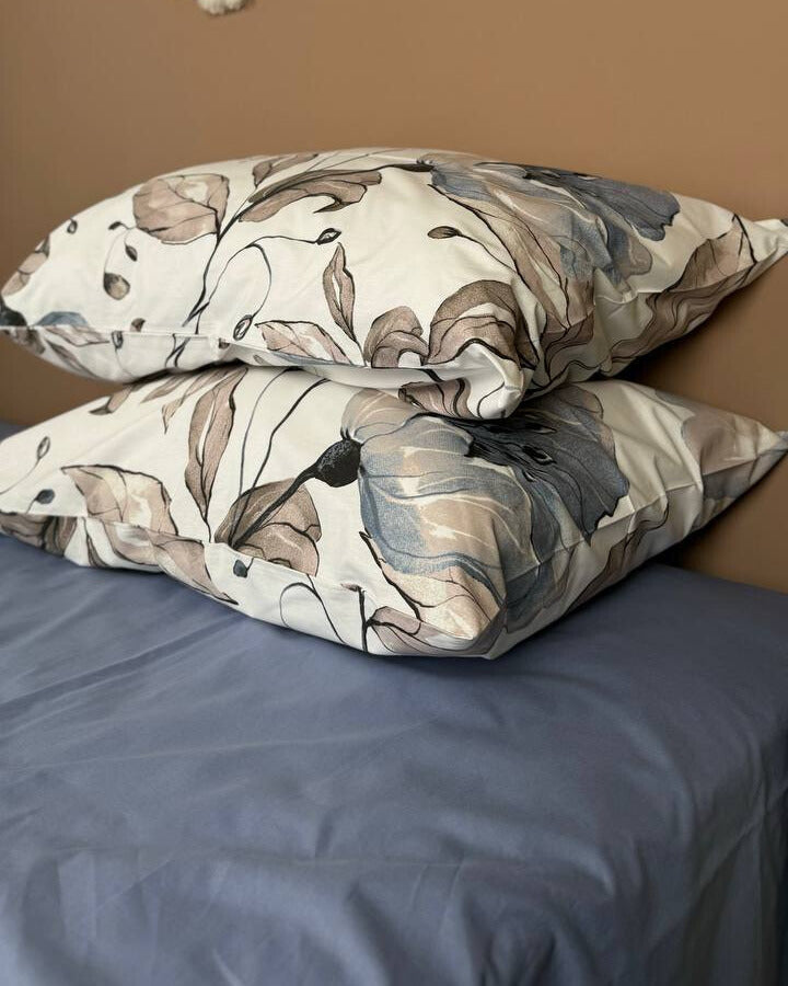 Premium Ranforce Cotton Bedding Set – Blue Garden