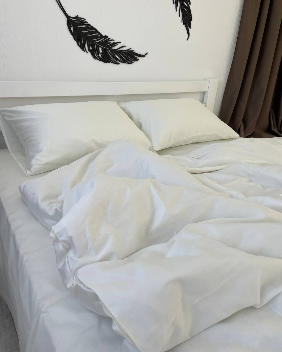Luxury Cotton Sateen Bedding Set – Pure White