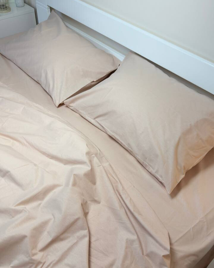 Premium Ranforce Cotton Bedding Set – Soft Nude Calm