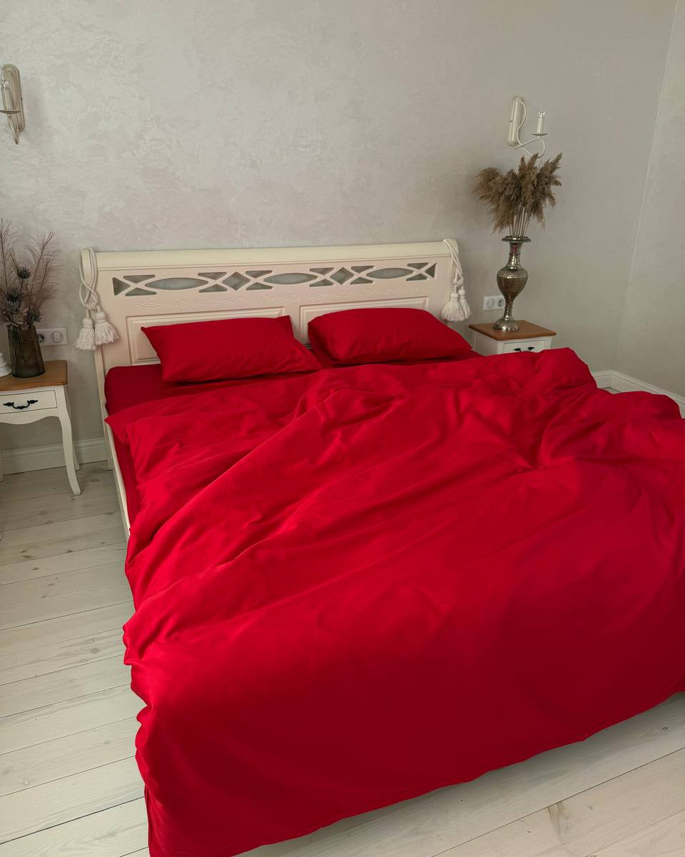 Luxury Cotton Sateen Bedding Set – Scarlet Passion