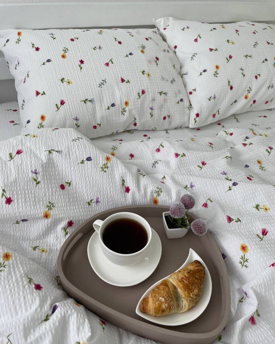 Premium Seersucker Cotton Bedding Set – Blooming Garden