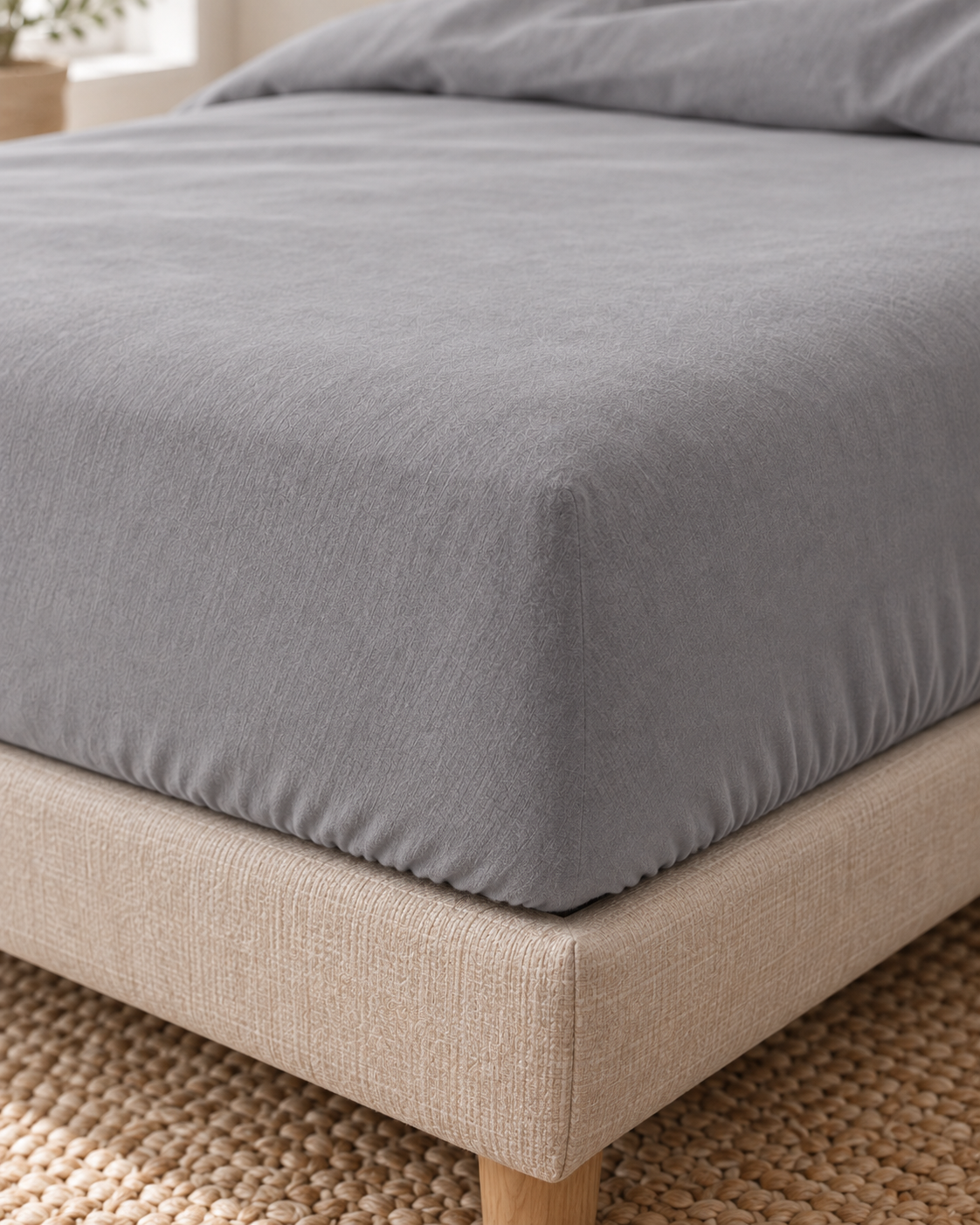 Pure Brushed Cotton Bedding Set – Soft Grey