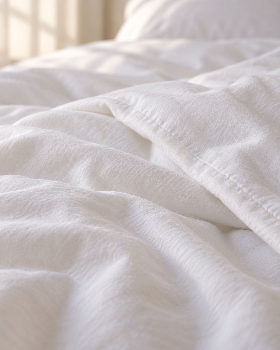 Pure Brushed Cotton Bedding Set – Pure White
