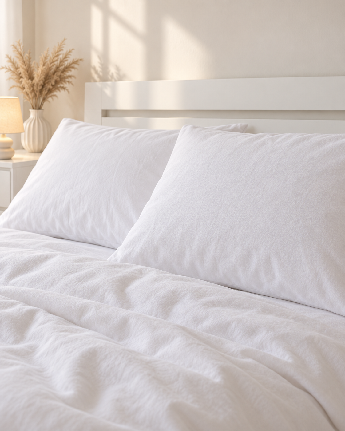 Pure Brushed Cotton Bedding Set – Pure White