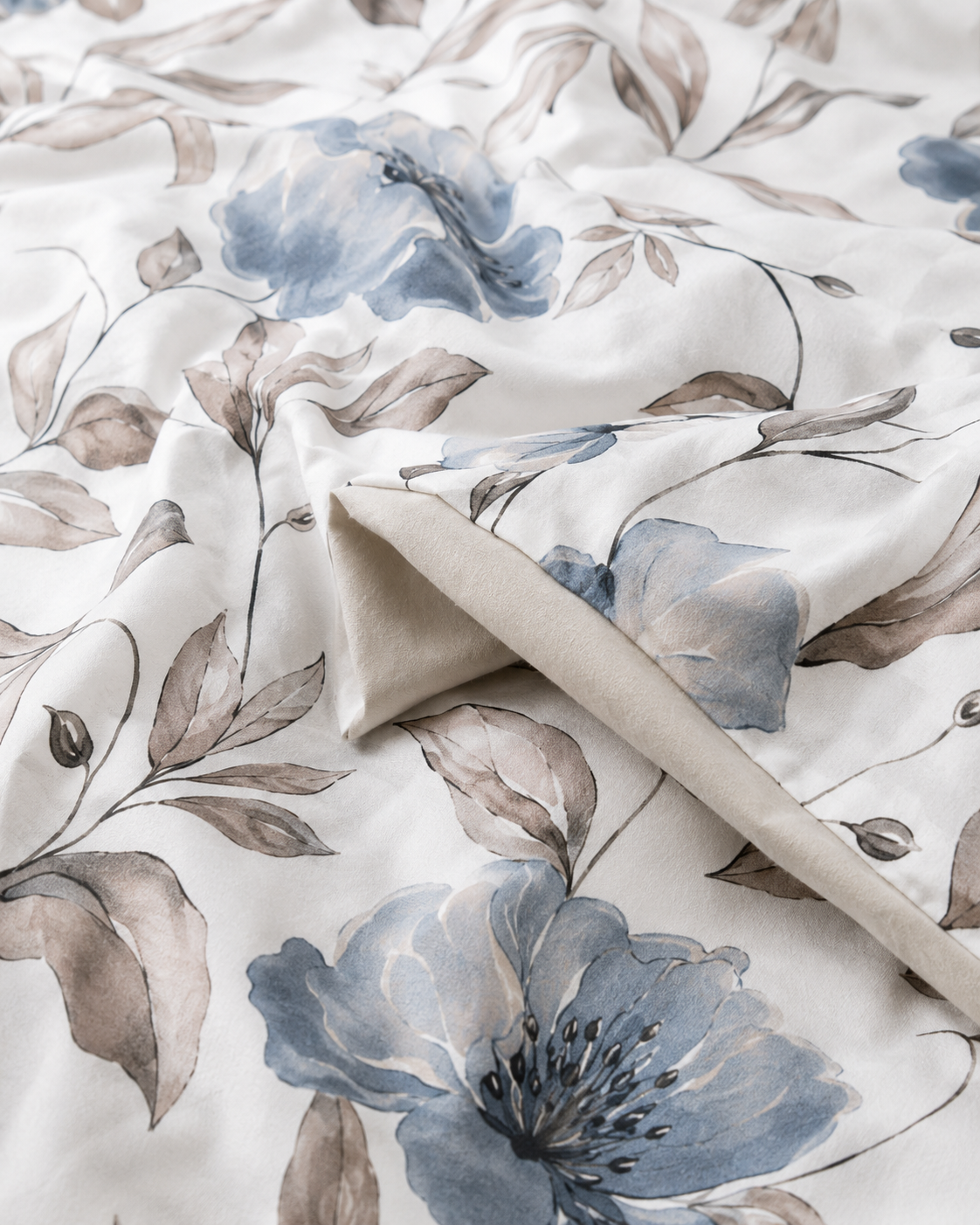 Ranforce Cotton Bedding Set – Silver Blue Blossom