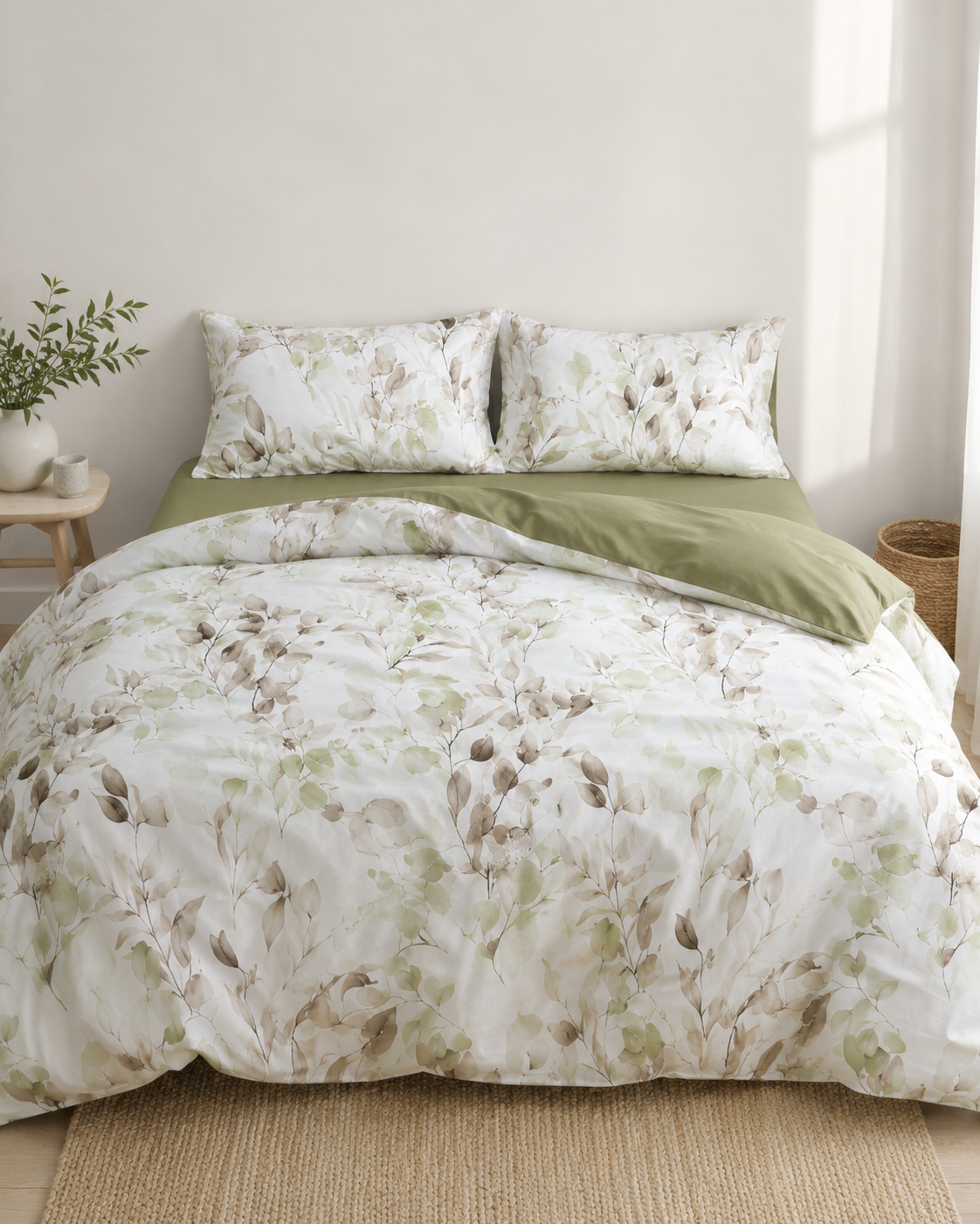 Ranforce Cotton Bedding Set – Olive Garden