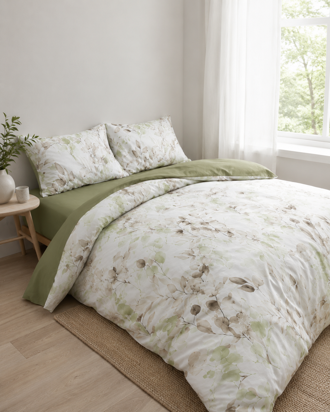 Ranforce Cotton Bedding Set – Olive Garden