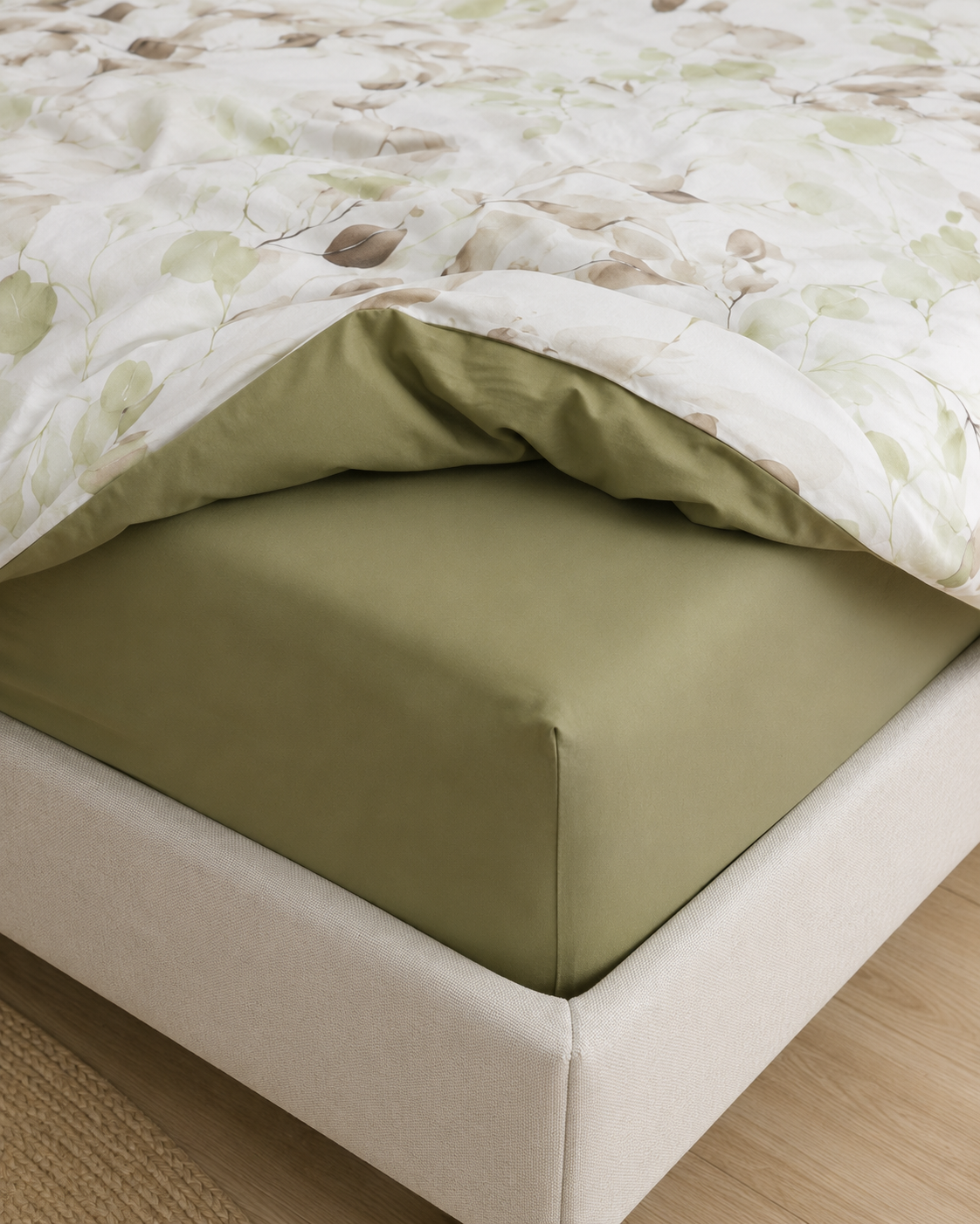 Ranforce Cotton Bedding Set – Olive Garden