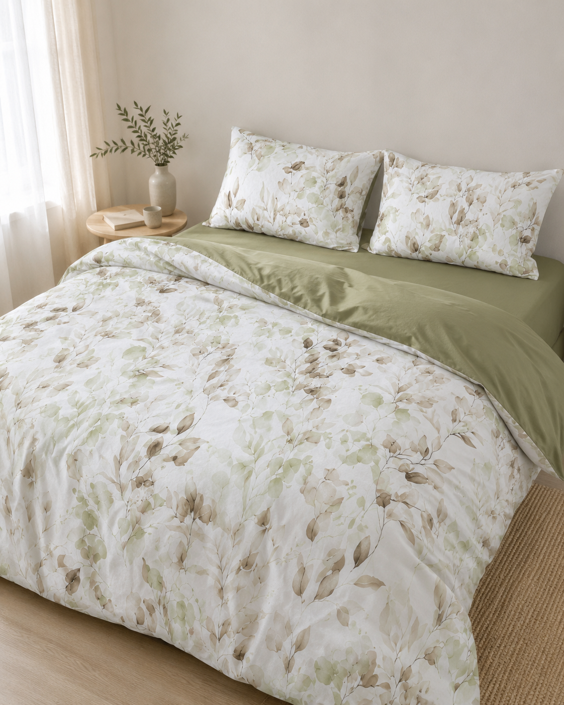 Ranforce Cotton Bedding Set – Olive Garden