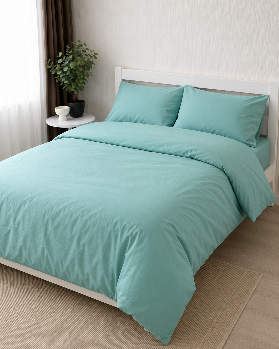 Ranforce Cotton Bedding Set – Aqua Calm