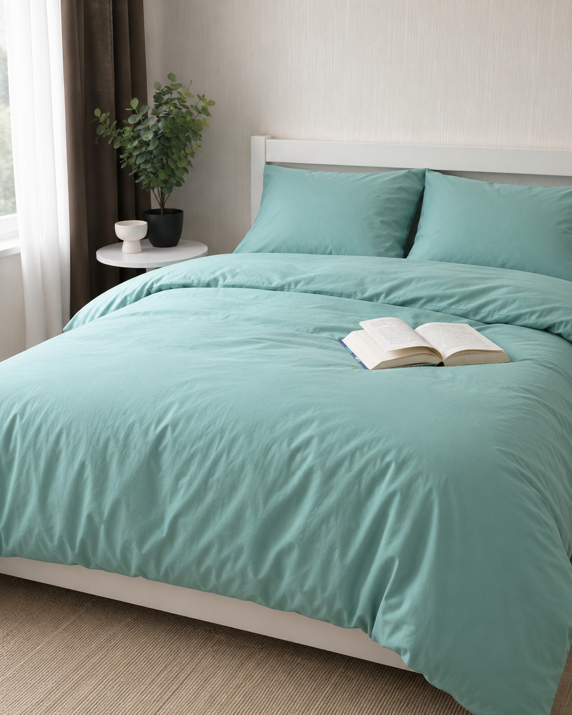 Ranforce Cotton Bedding Set – Aqua Calm