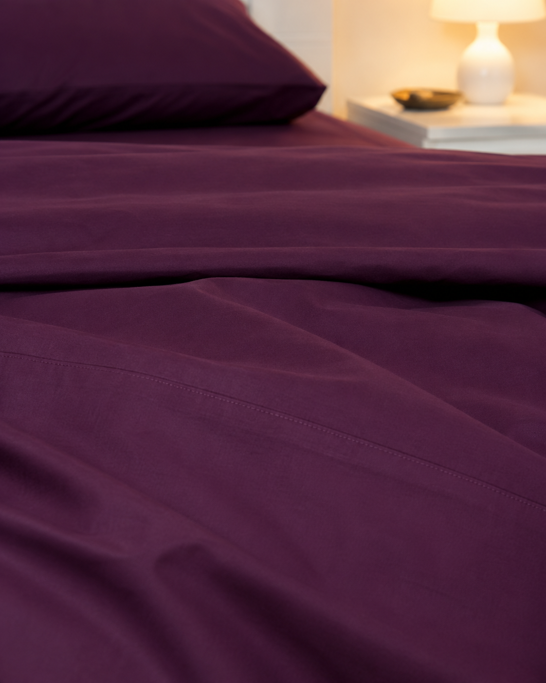 Ranforce Cotton Bedding Set – Deep Plum Elegance