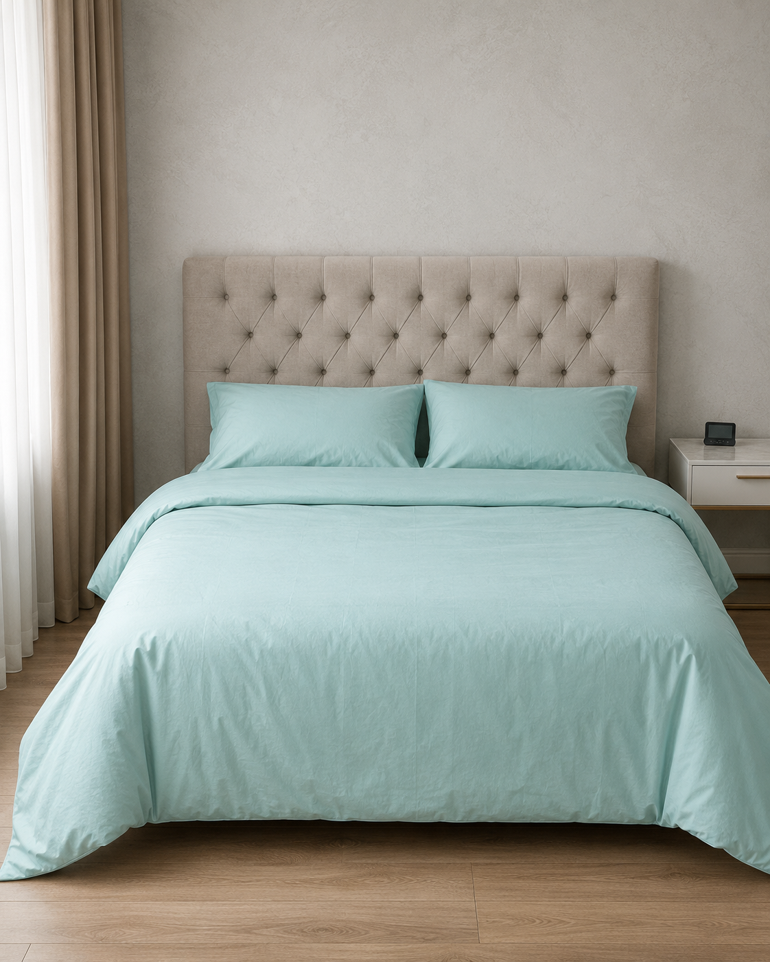 Ranforce Cotton Bedding Set – Mint Serenity