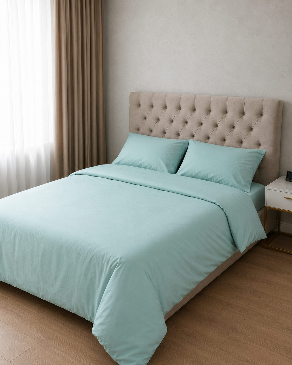 Ranforce Cotton Bedding Set – Mint Serenity