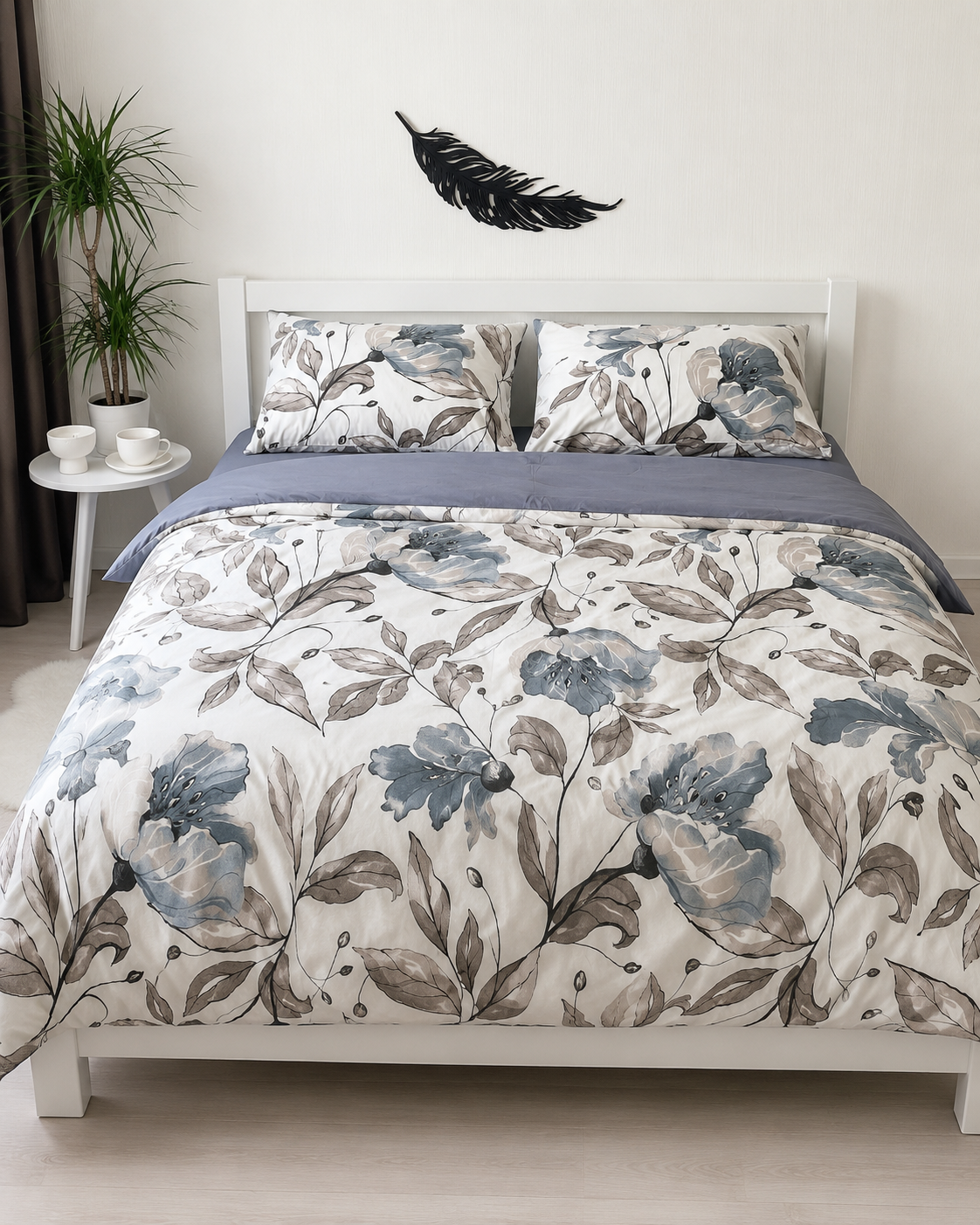 Ranforce Cotton Bedding Set – Blue Garden