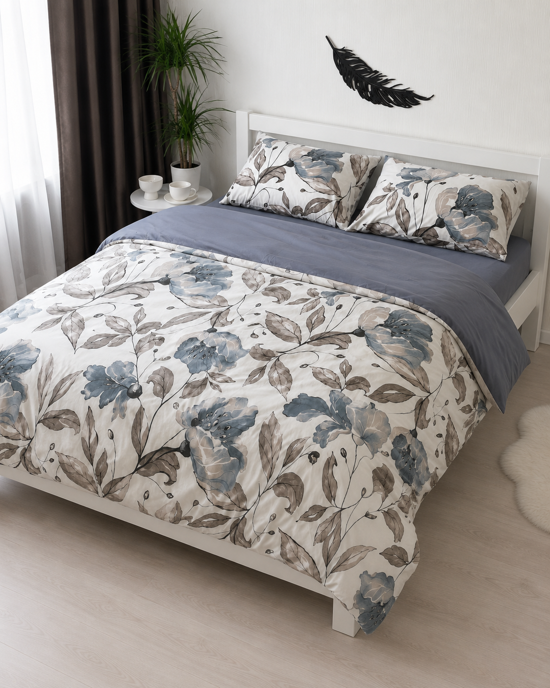 Ranforce Cotton Bedding Set – Blue Garden