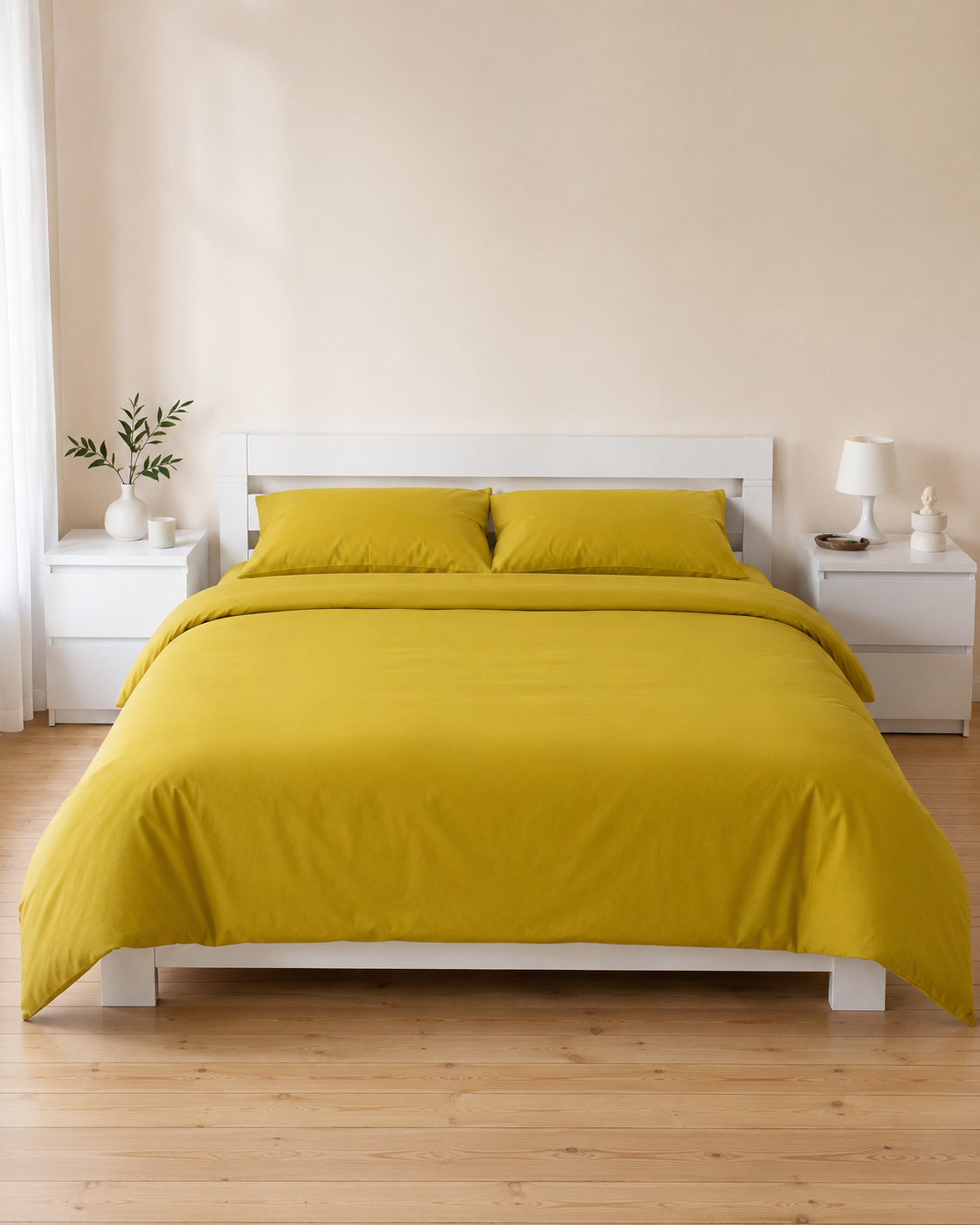 Ranforce Cotton Bedding Set – Mustard Harmony