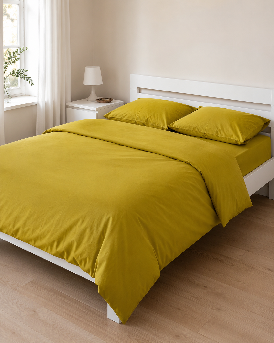 Ranforce Cotton Bedding Set – Mustard Harmony