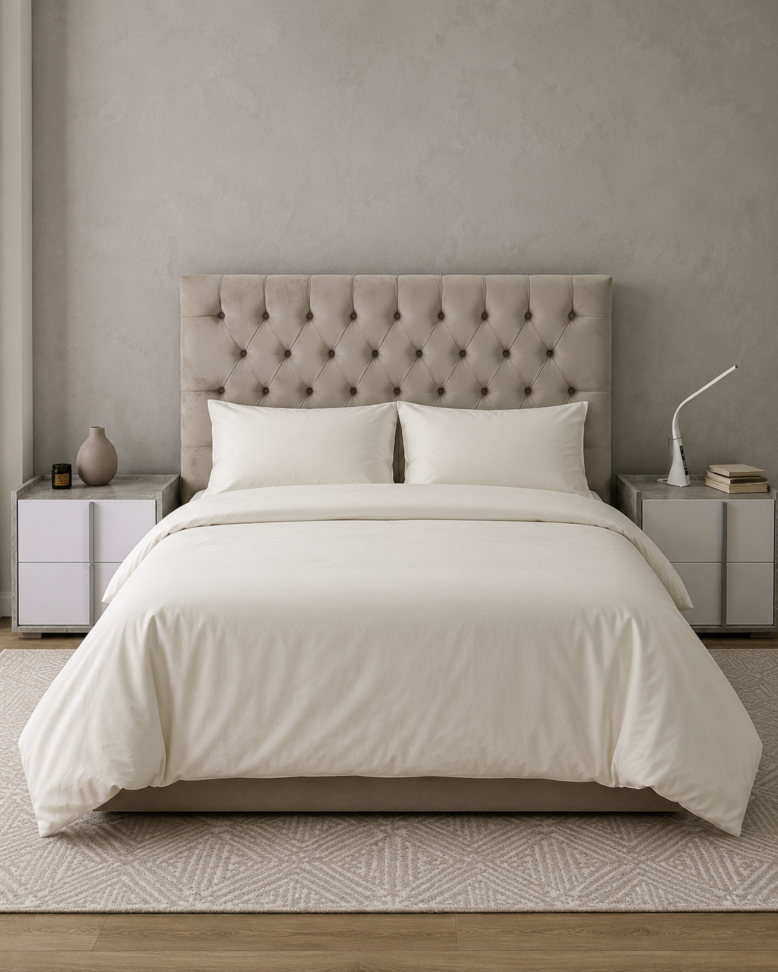 Ranforce Cotton Bedding Set – Soft Ivory