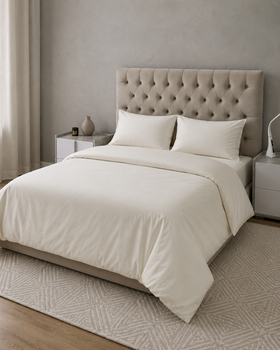 Ranforce Cotton Bedding Set – Soft Ivory