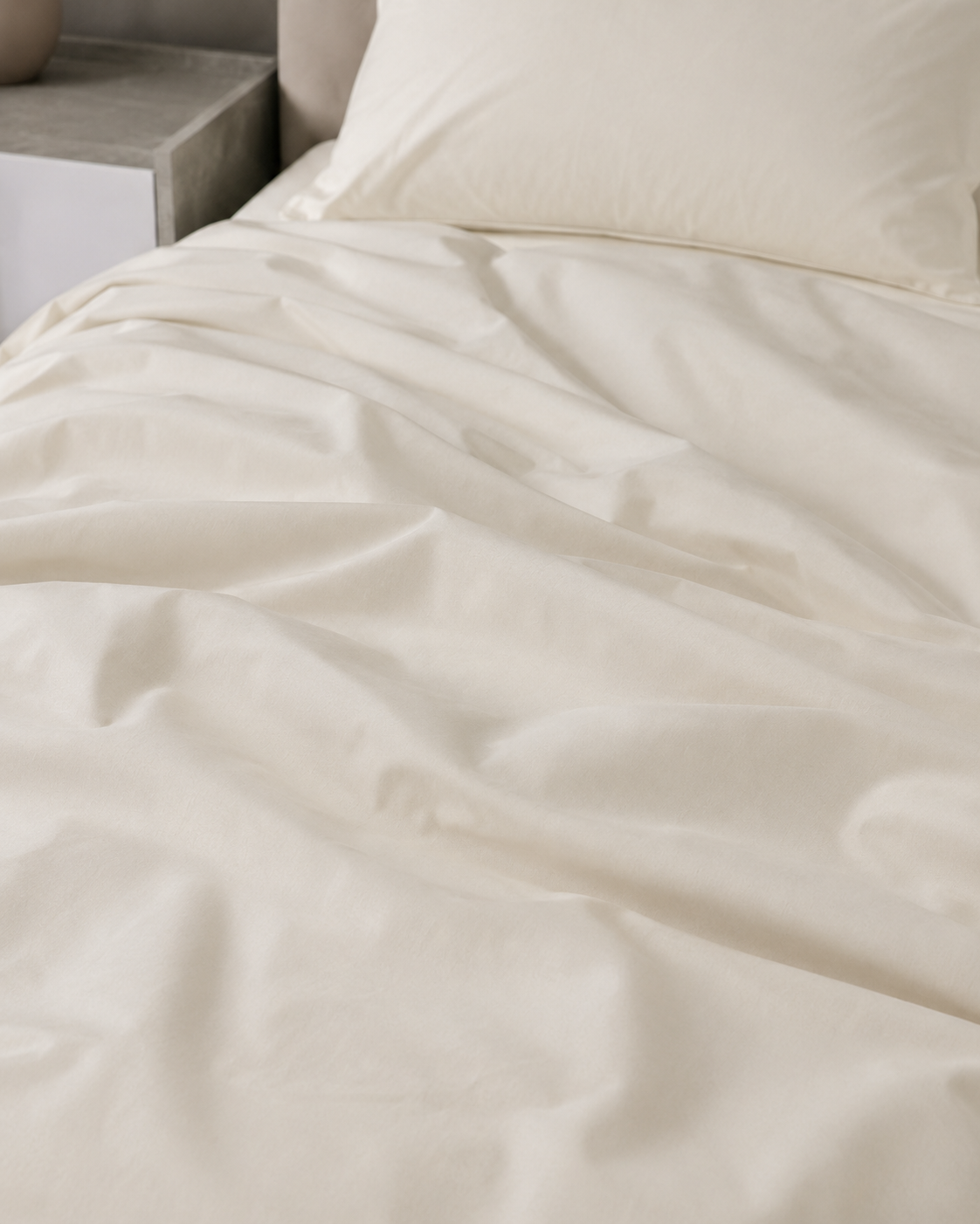 Ranforce Cotton Bedding Set – Soft Ivory
