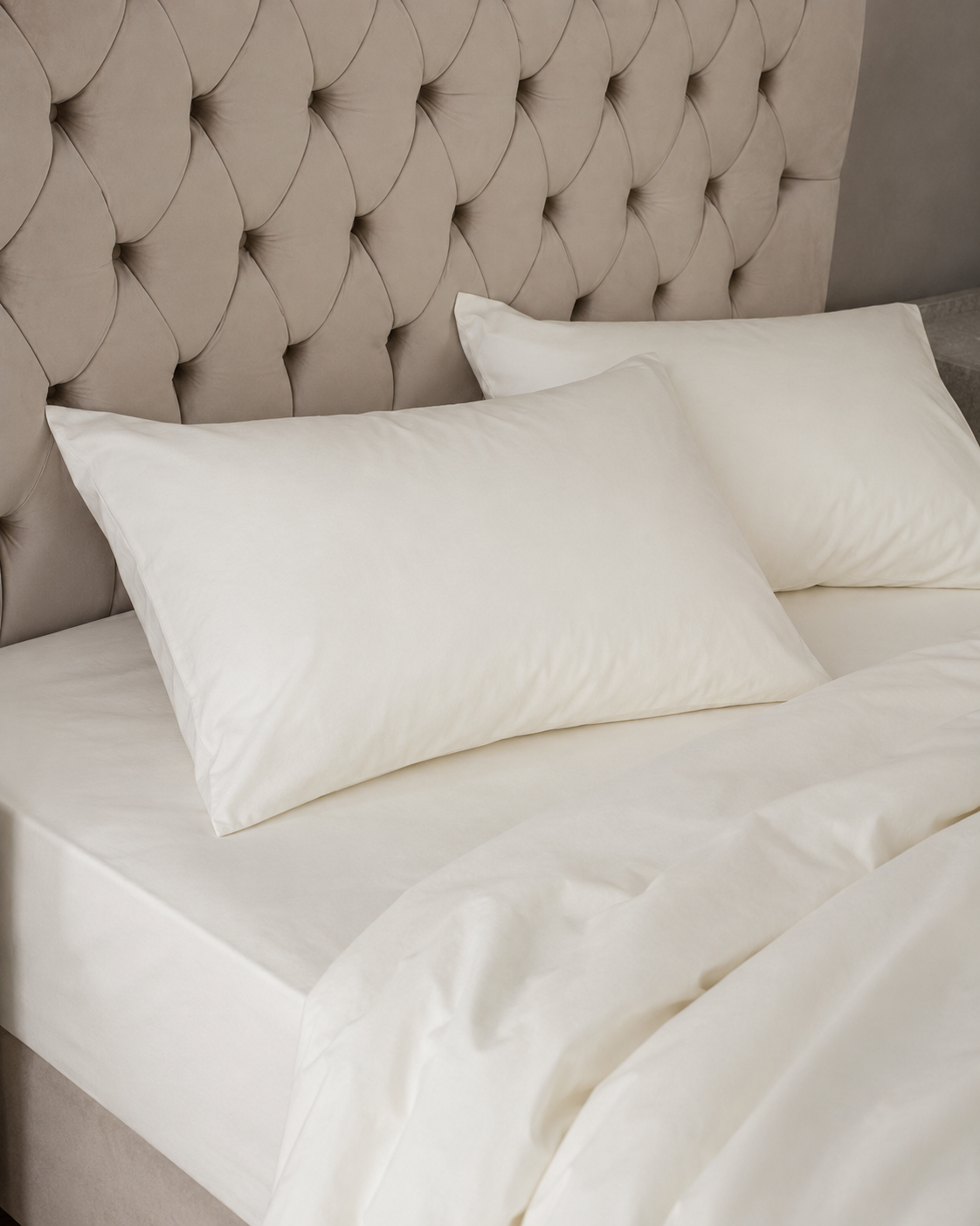 Ranforce Cotton Bedding Set – Soft Ivory