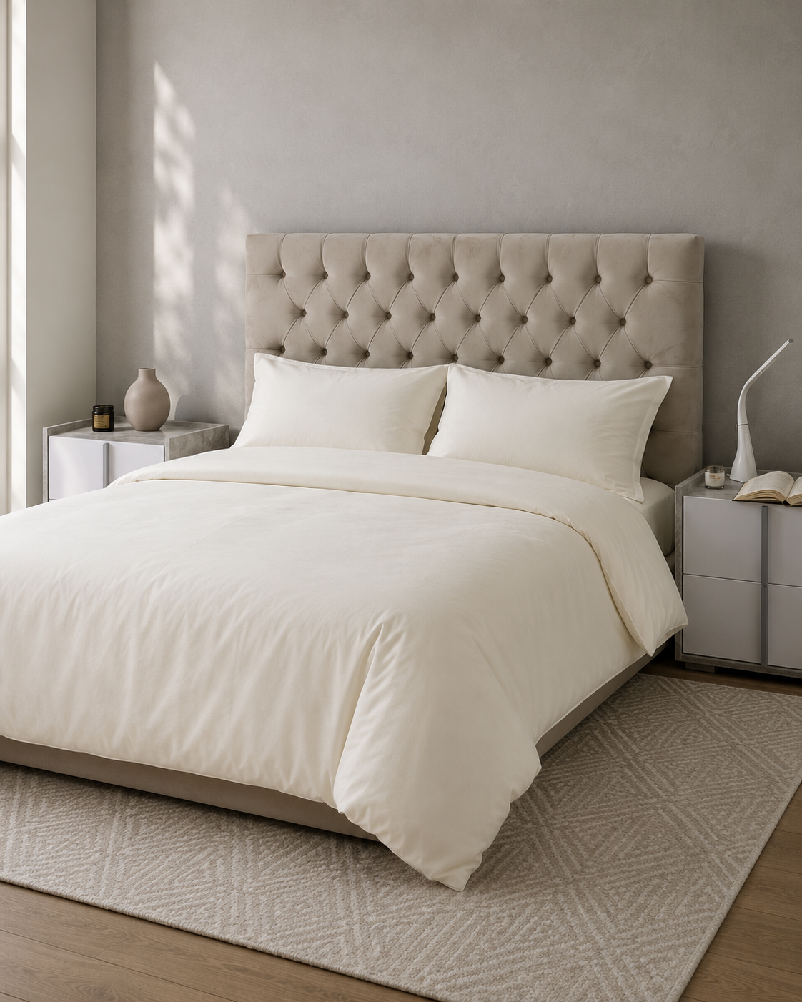 Ranforce Cotton Bedding Set – Soft Ivory