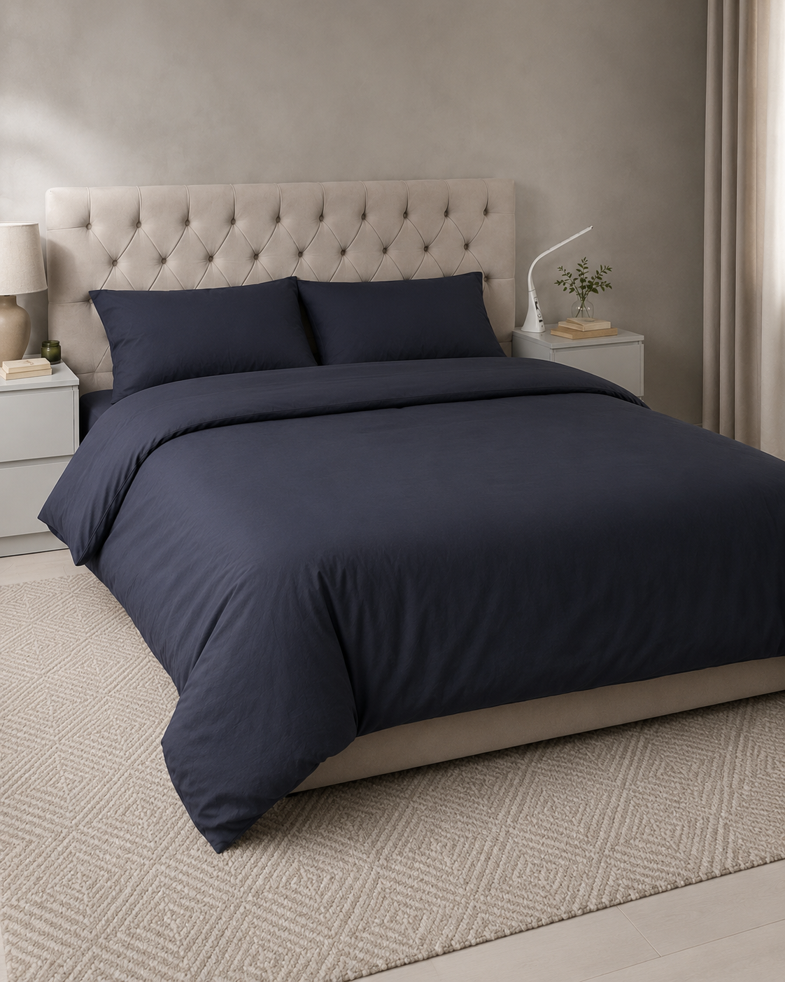 Ranforce Cotton Bedding Set – Deep Charcoal