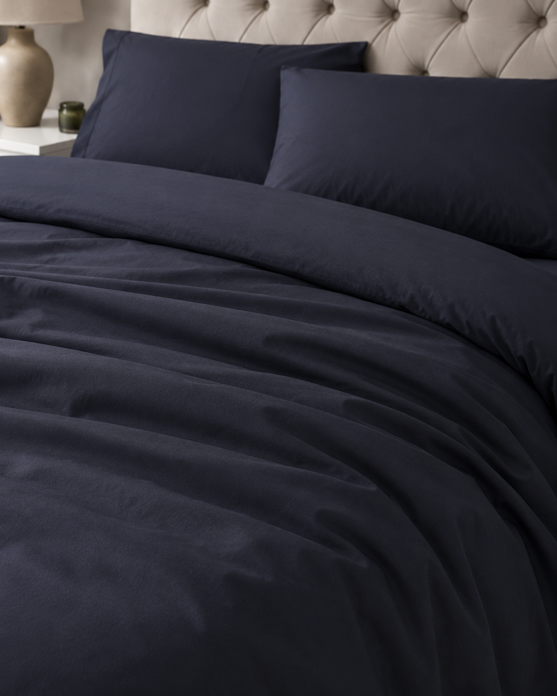 Ranforce Cotton Bedding Set – Deep Charcoal