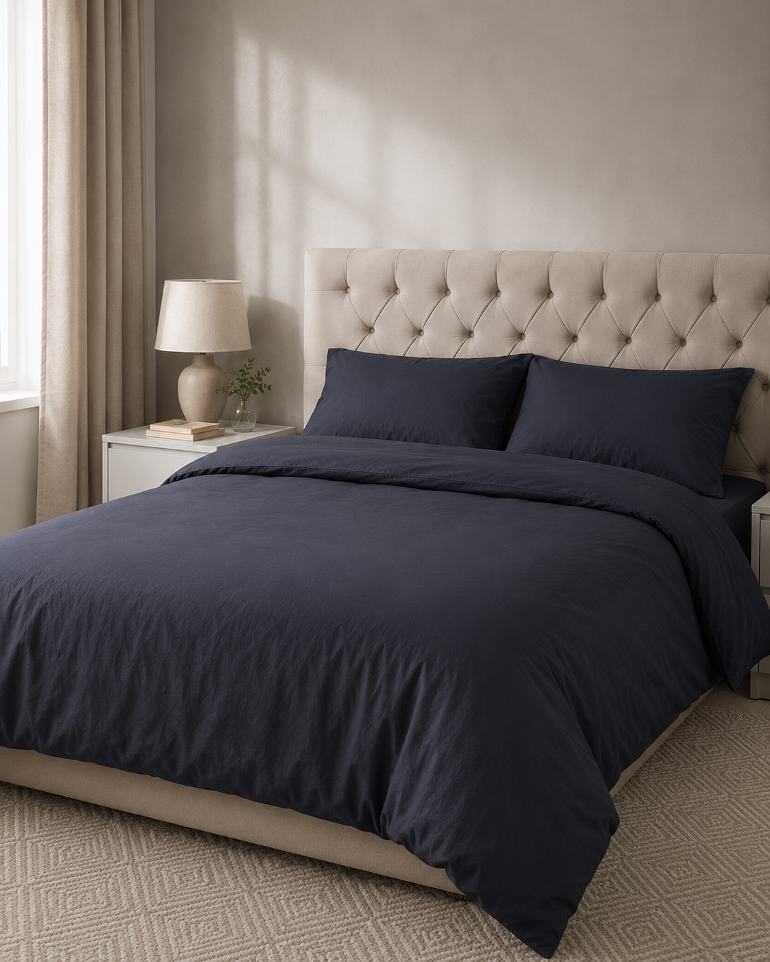 Ranforce Cotton Bedding Set – Deep Charcoal