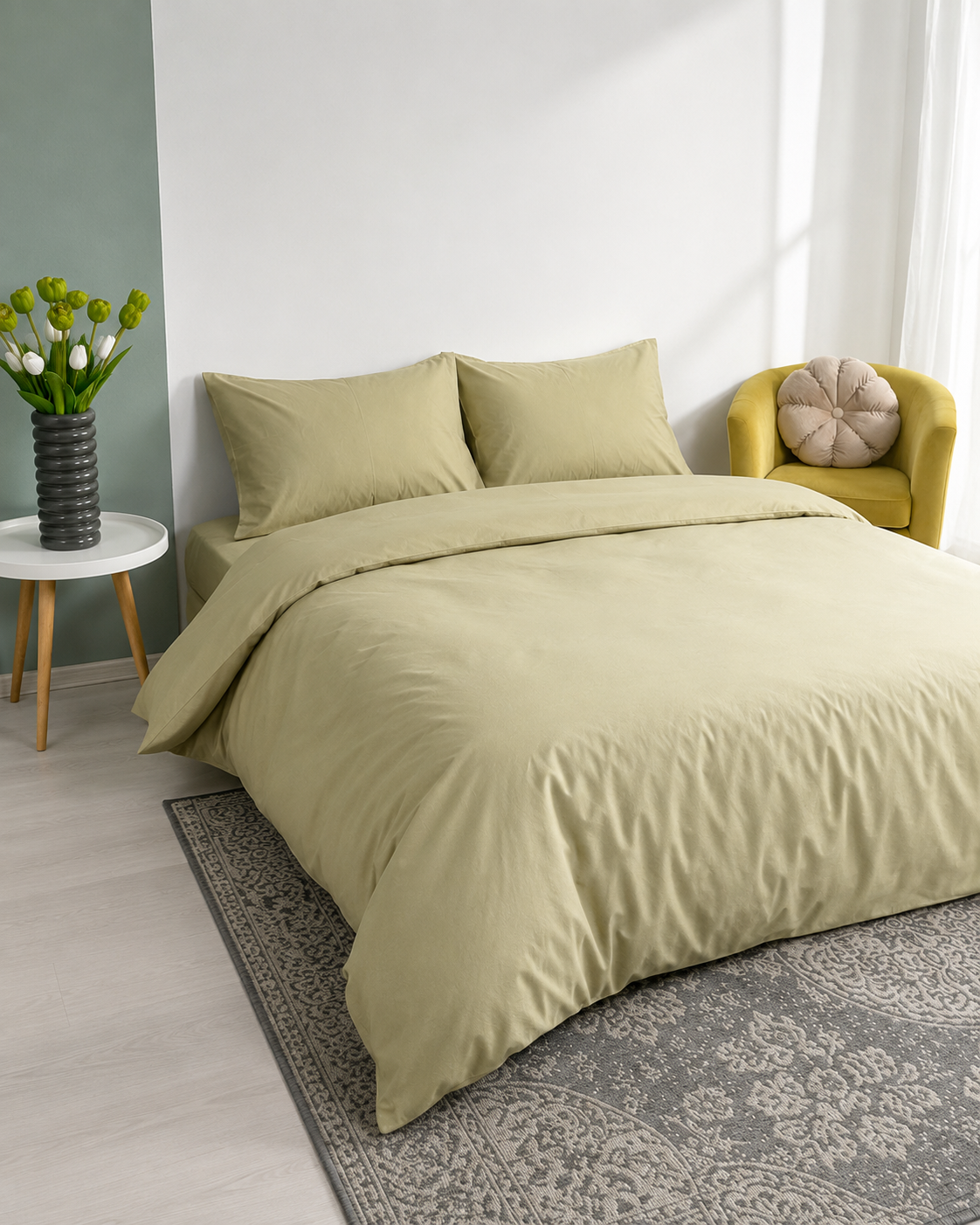 Ranforce Cotton Bedding Set – Sage Calm
