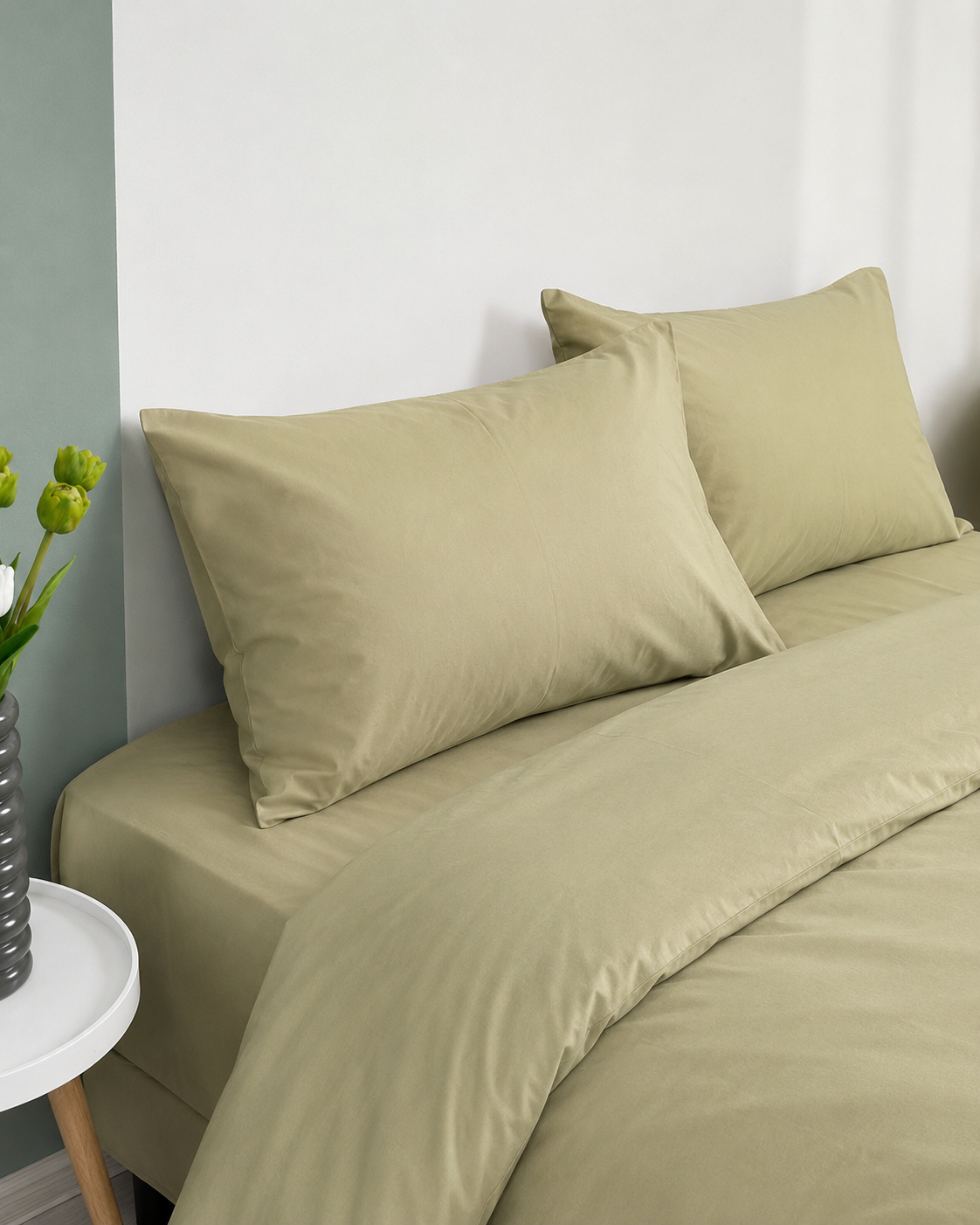 Ranforce Cotton Bedding Set – Sage Calm