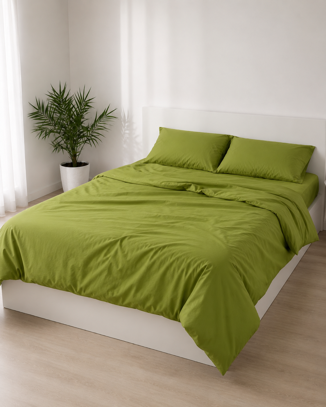 Ranforce Cotton Bedding Set – Olive Harmony