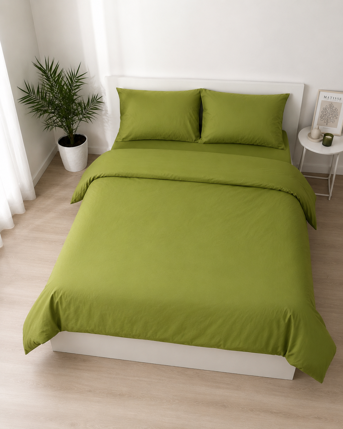 Ranforce Cotton Bedding Set – Olive Harmony