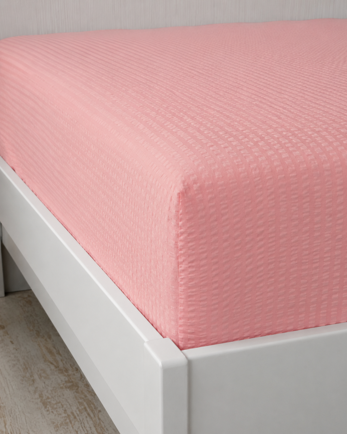 Seersucker Cotton Bedding Set – Pink Blush