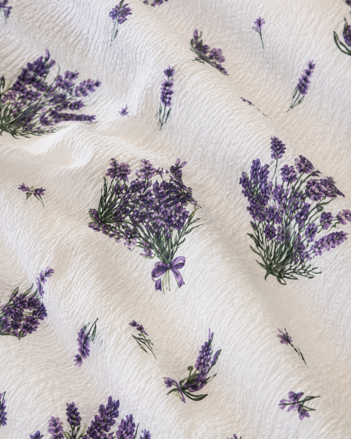 Seersucker Cotton Bedding Set – Lavender Bloom