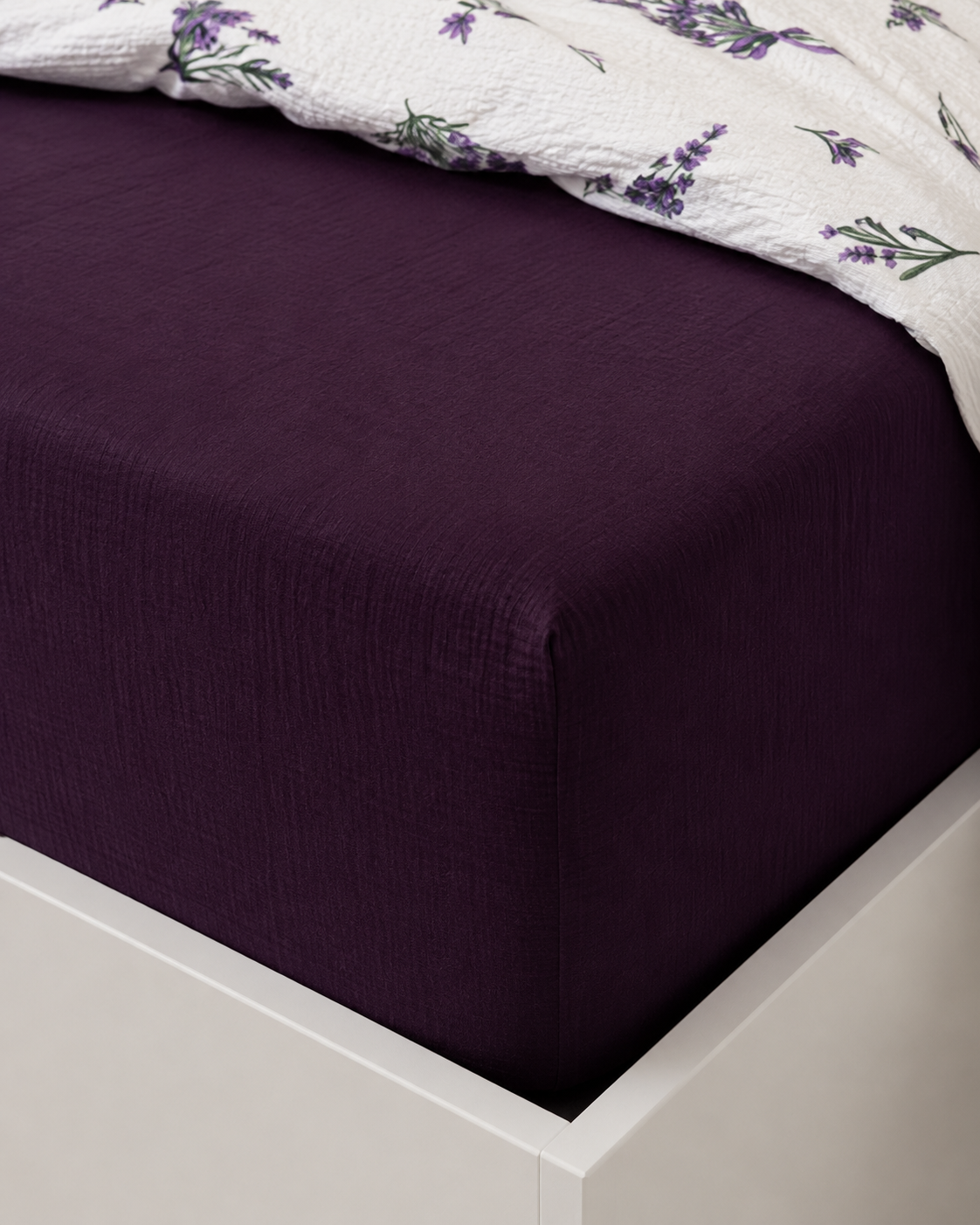 Seersucker Cotton Bedding Set – Lavender Bloom