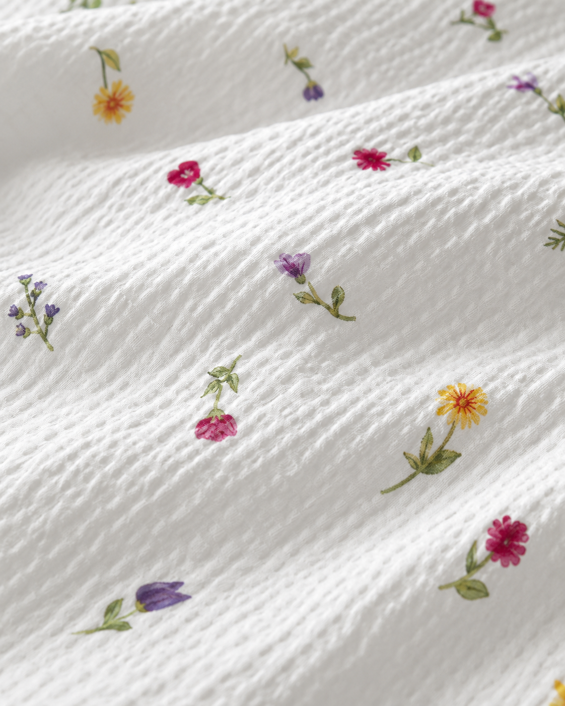 Seersucker Cotton Bedding Set – Blooming Garden