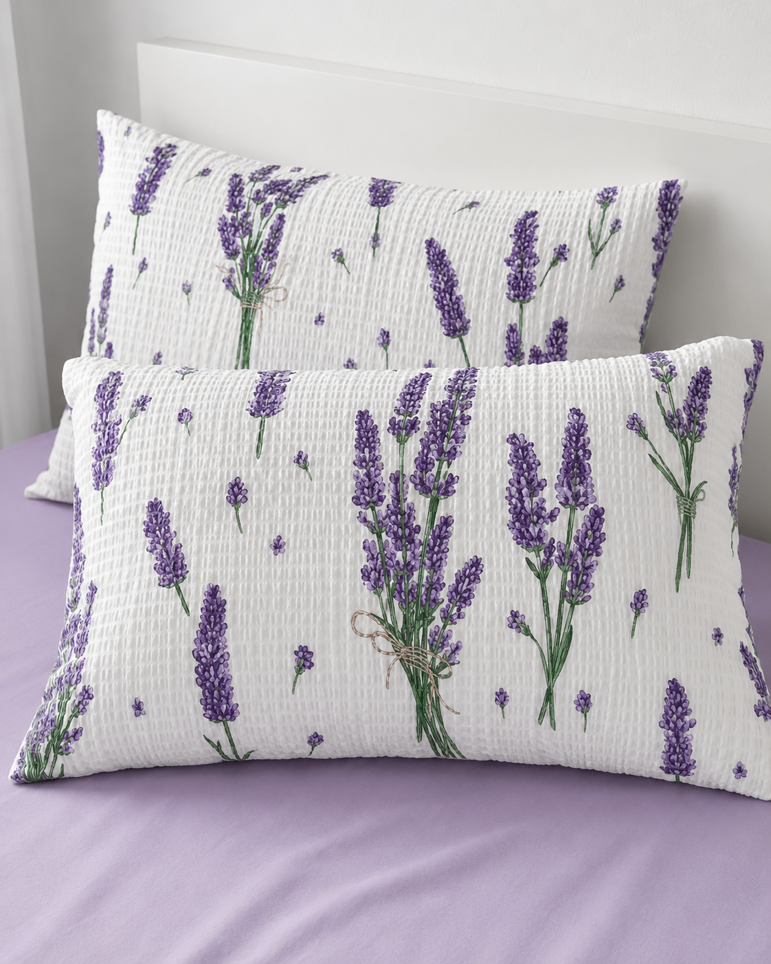 Seersucker Cotton Bedding Set – Lavender Field
