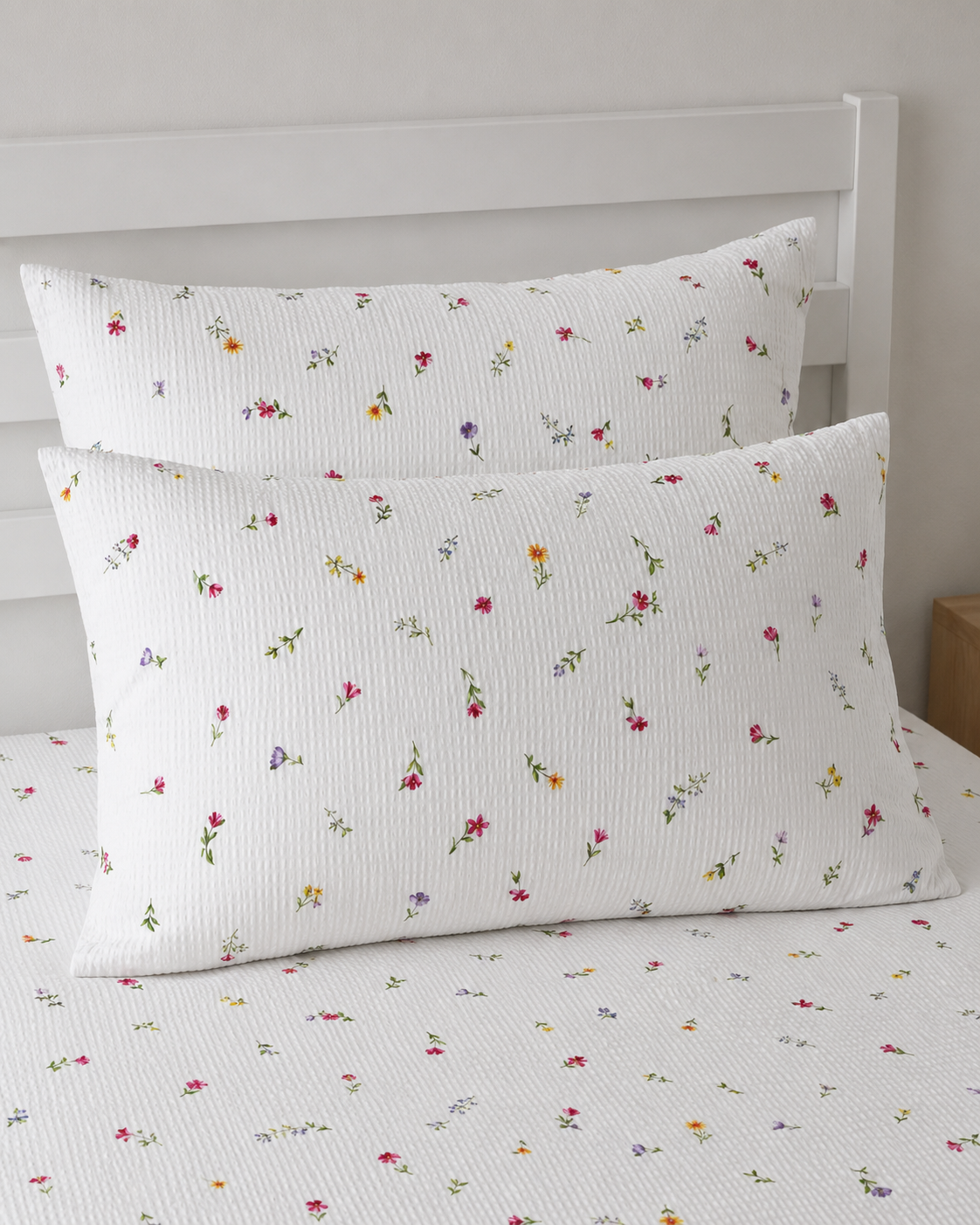 Seersucker Cotton Bedding Set – Blooming Garden