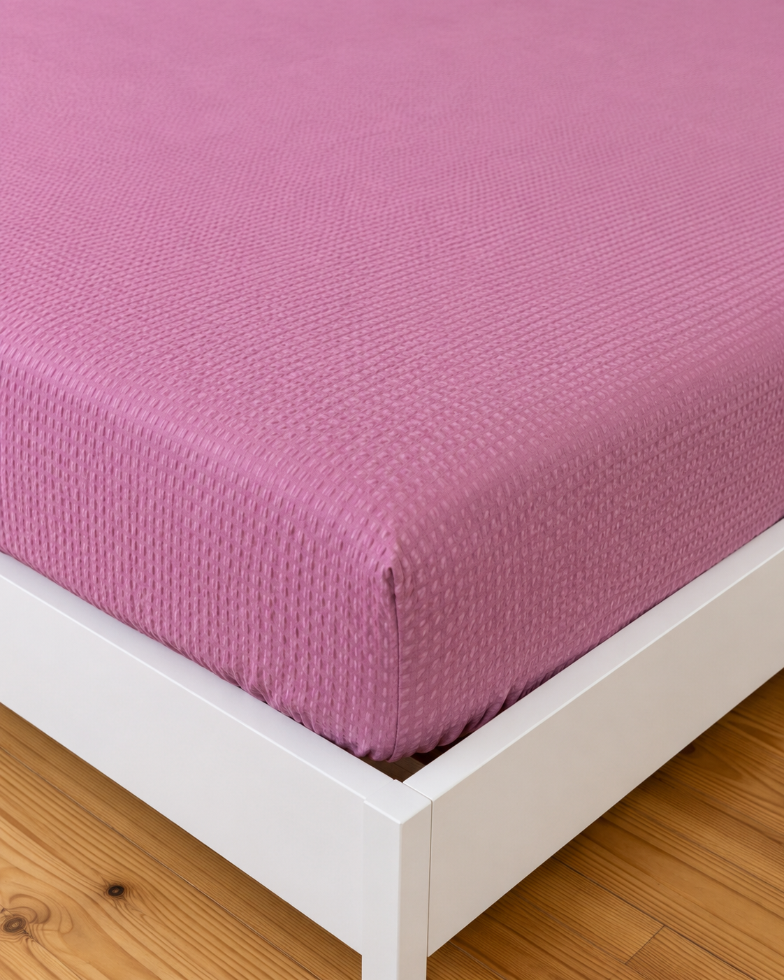 Seersucker Cotton Bedding Set — Soft Mauve