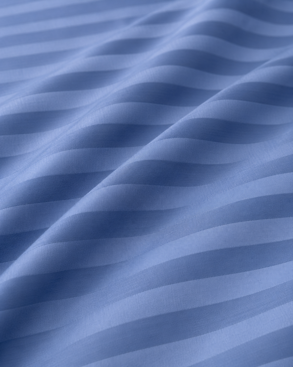 Striped Sateen Cotton Bedding Set — Blue Horizon