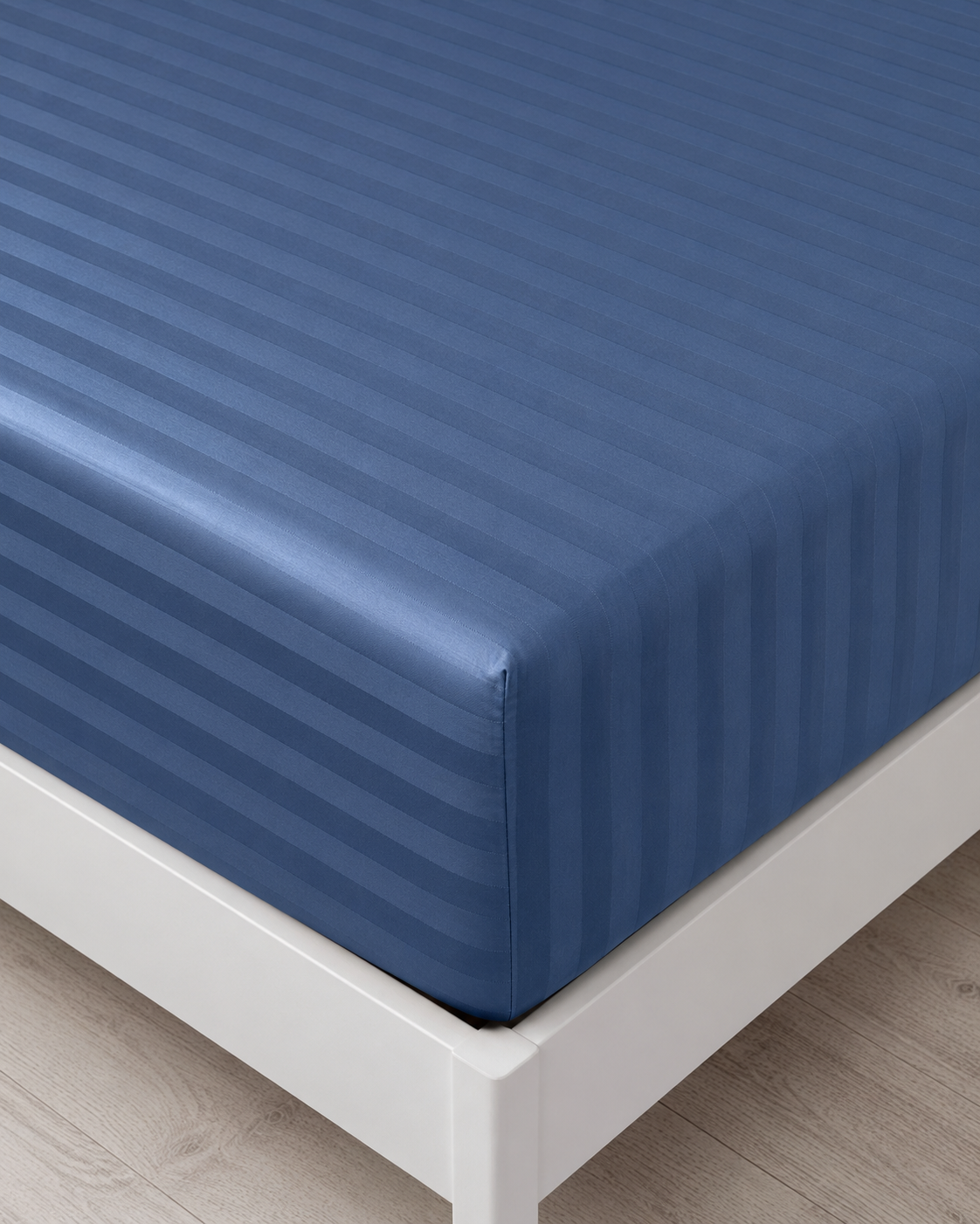 Striped Sateen Cotton Bedding Set — Blue Horizon