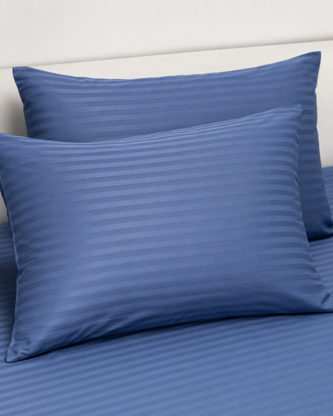Striped Sateen Cotton Bedding Set — Blue Horizon