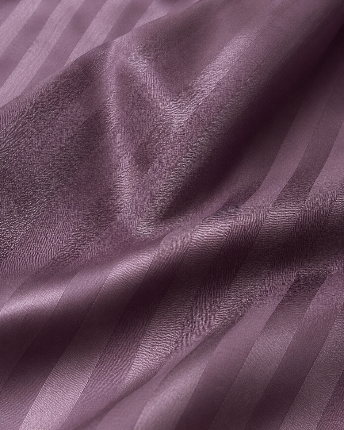 Striped Sateen Cotton Bedding Set – Plum Dusk