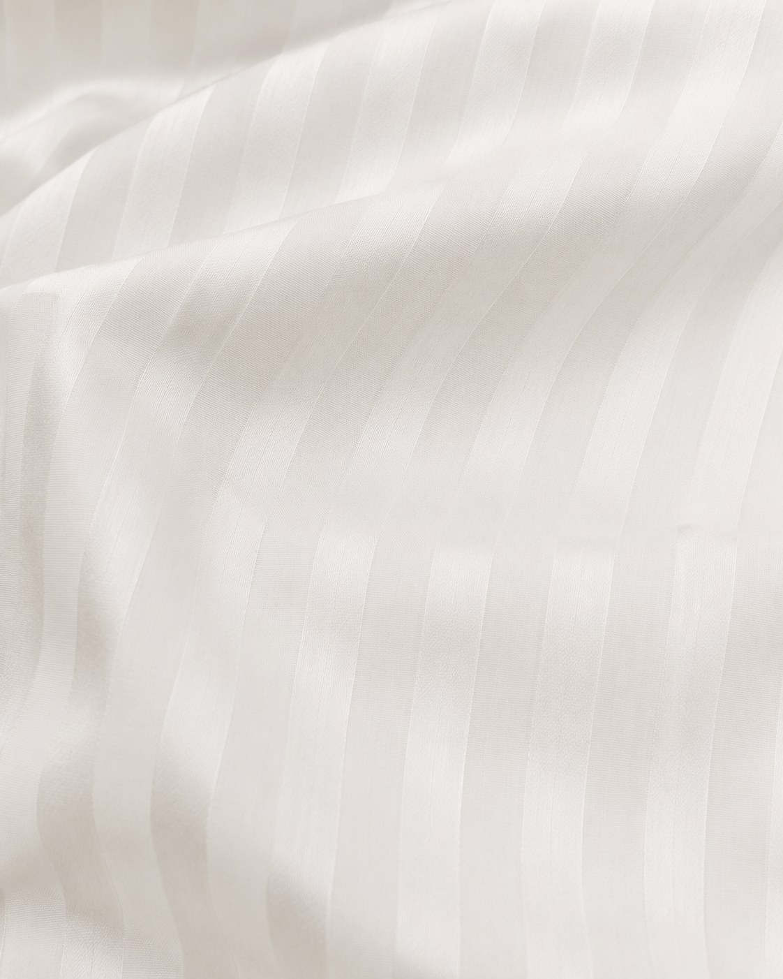 Striped Sateen Cotton Bedding Set – Ivory